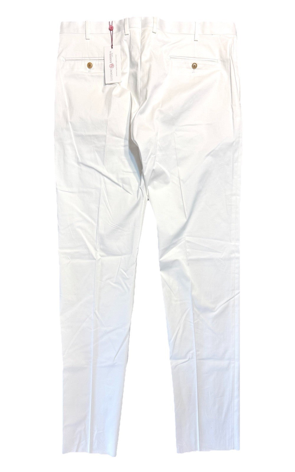 LUCIANO BARBERA Mens Cotton Trouser Pants Soft White (MSRP $395)