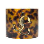 JIMMY CHOO Womens Logo Wide Cuff Bracelet Tortoise Shell Brown (MSRP $525)