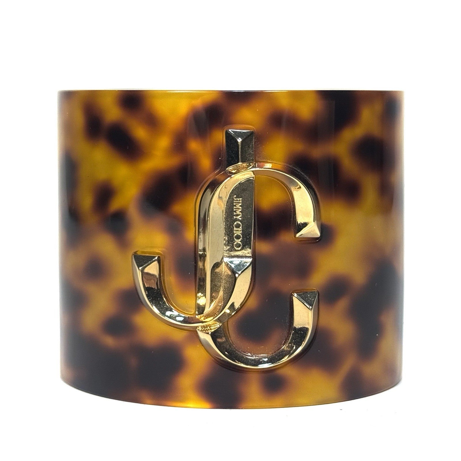 JIMMY CHOO Womens Logo Wide Cuff Bracelet Tortoise Shell Brown (MSRP $525)
