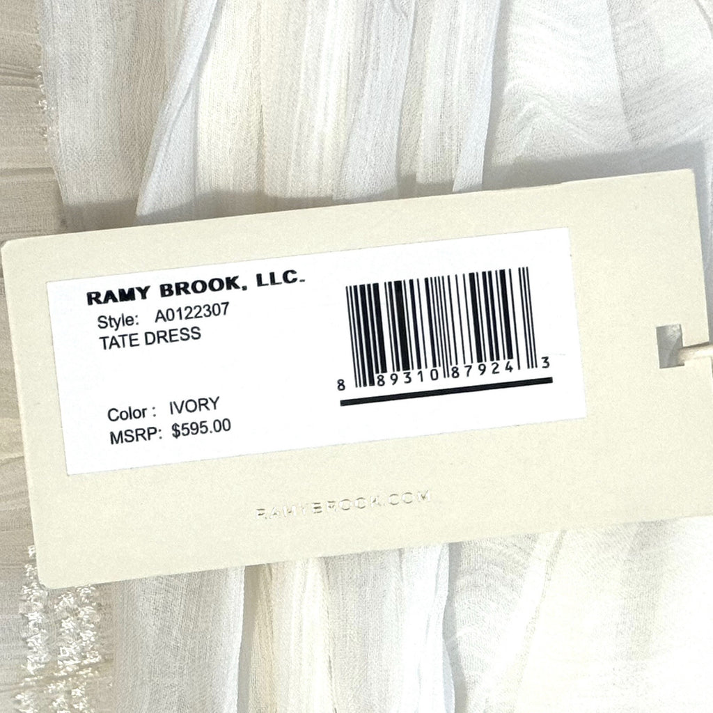RAMY BROOK Tate Sleeveless Embroidered Long Maxi Dress Ivory White (MSRP $595)