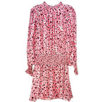 RAMY BROOK Printed Penelope Long Sleeve Mini Dress Flico Pink XS (MSRP $445)