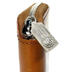 WILLIAM HENRY .925 Silver Meteorite Zip Leather Bifold Wallet Brown (MSRP $495)