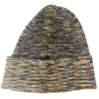 MISSONI Wool Knit Blended Stripe Beanie Winter Hat Gold (MSRP $260)