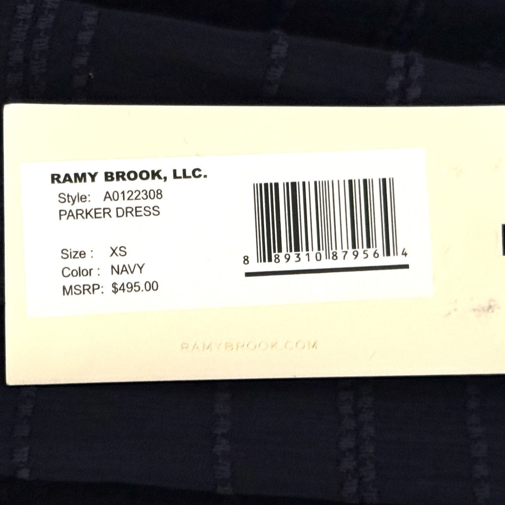 RAMY BROOK Parker Tiered Organza Long Sleeve Mini Dress Navy Blue XS (MSRP $495)