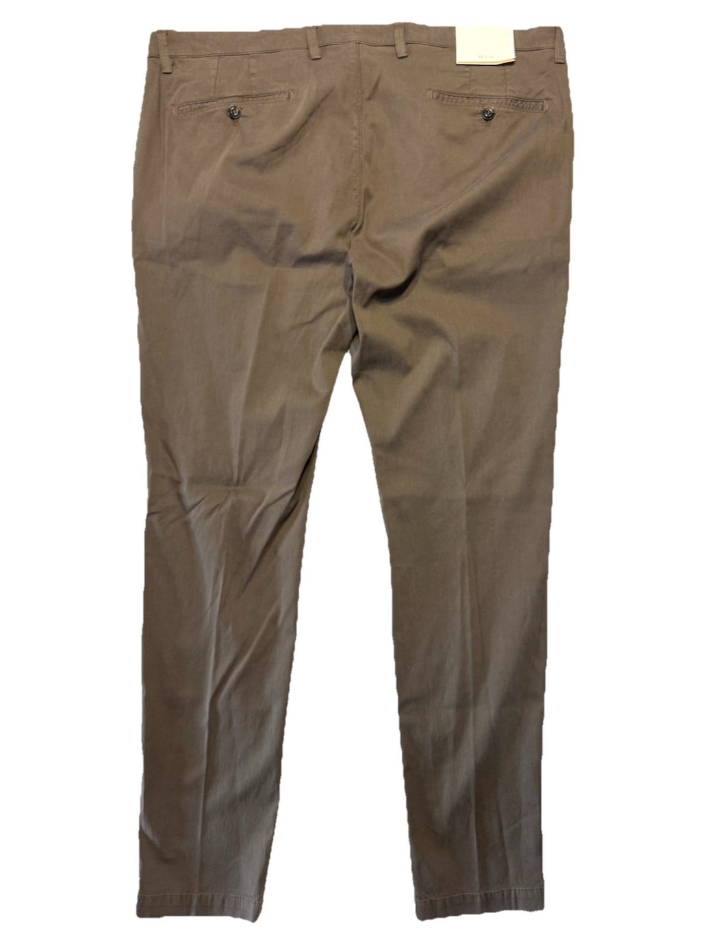 BRIGLIA 1949 Mens Slim Fit Stretch Linen Chino Pants Light Brown 56 (MSRP $285)