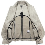 RAG & BONE Womens Slade Italian Plaid Houndstooth Blazer Jacket Grey (MSRP $598)