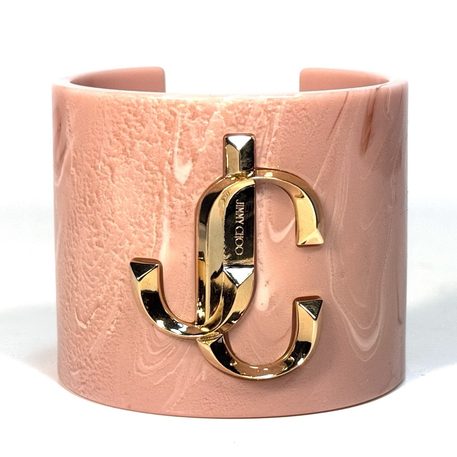 JIMMY CHOO Womens Logo Wide Cuff Bracelet Pink (MSRP $495)