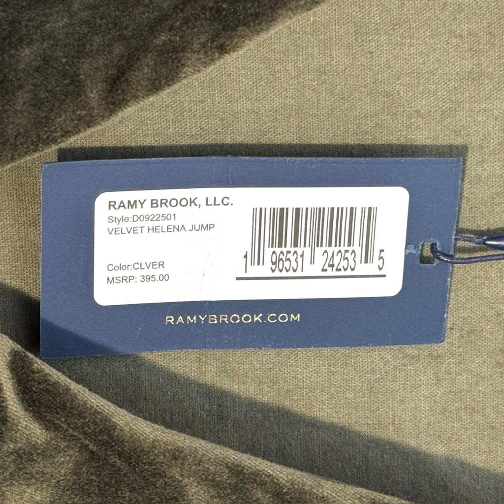 RAMY BROOK Velvet Helena Flared Leg Jumpsuit Clover Green (MSRP $395)