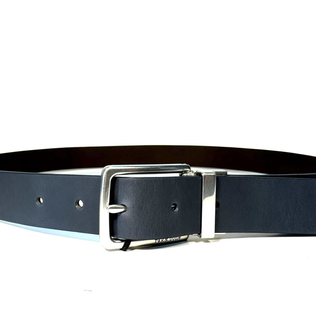 RAG & BONE Mens Carter Reversible Leather Belt Brown Blue (MSRP $248)