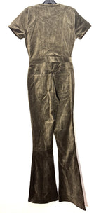 RAMY BROOK Velvet Helena Flared Leg Jumpsuit Clover Green (MSRP $395)