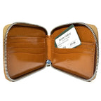 WILLIAM HENRY .925 Silver Meteorite Zip Leather Bifold Wallet Brown (MSRP $495)