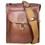 GHURKA Gearpack No. 4 Leather Messenger Bag Vintage Chestnut Brown (MSRP $1,295)