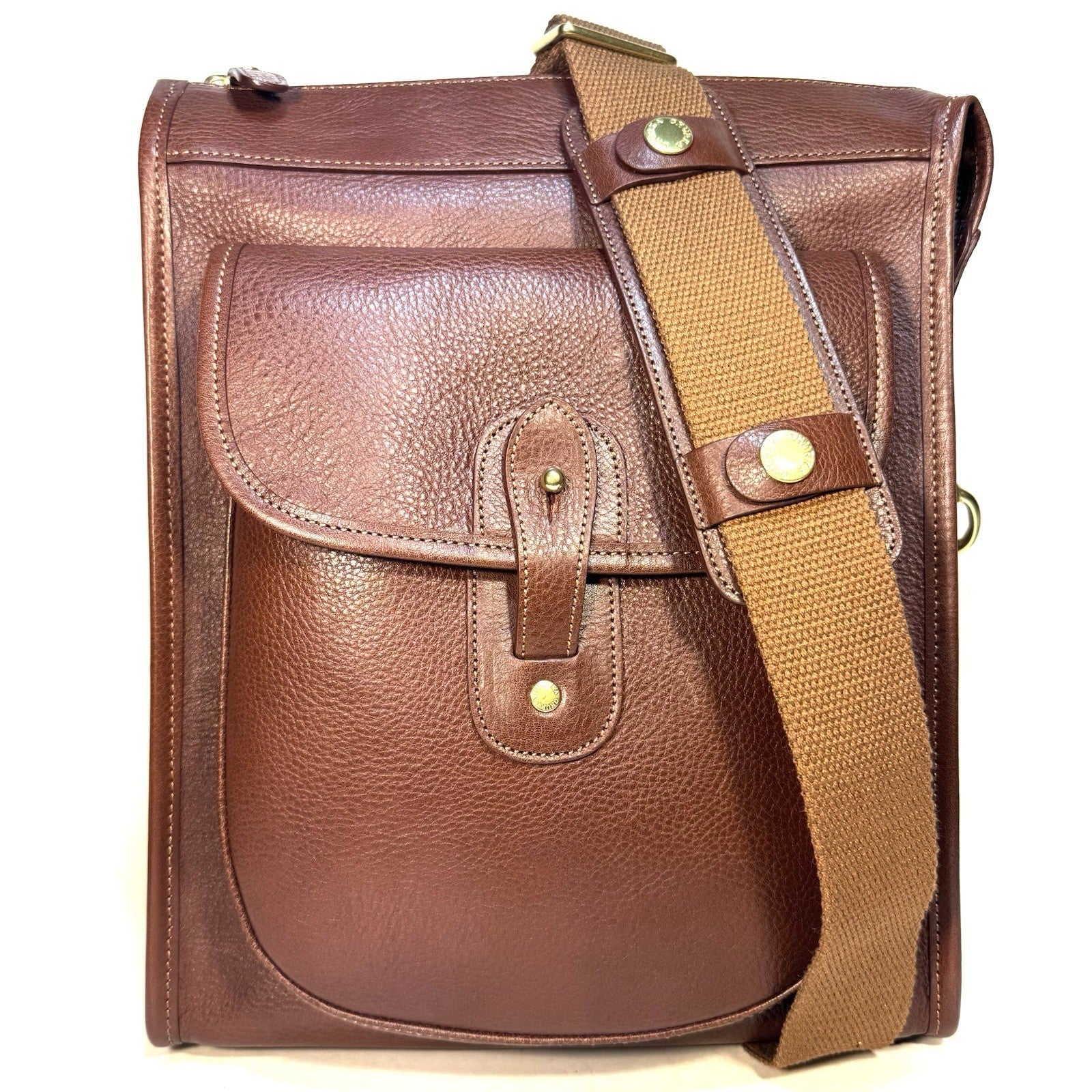 GHURKA Gearpack No. 4 Leather Messenger Bag Vintage Chestnut Brown (MSRP $1,295)